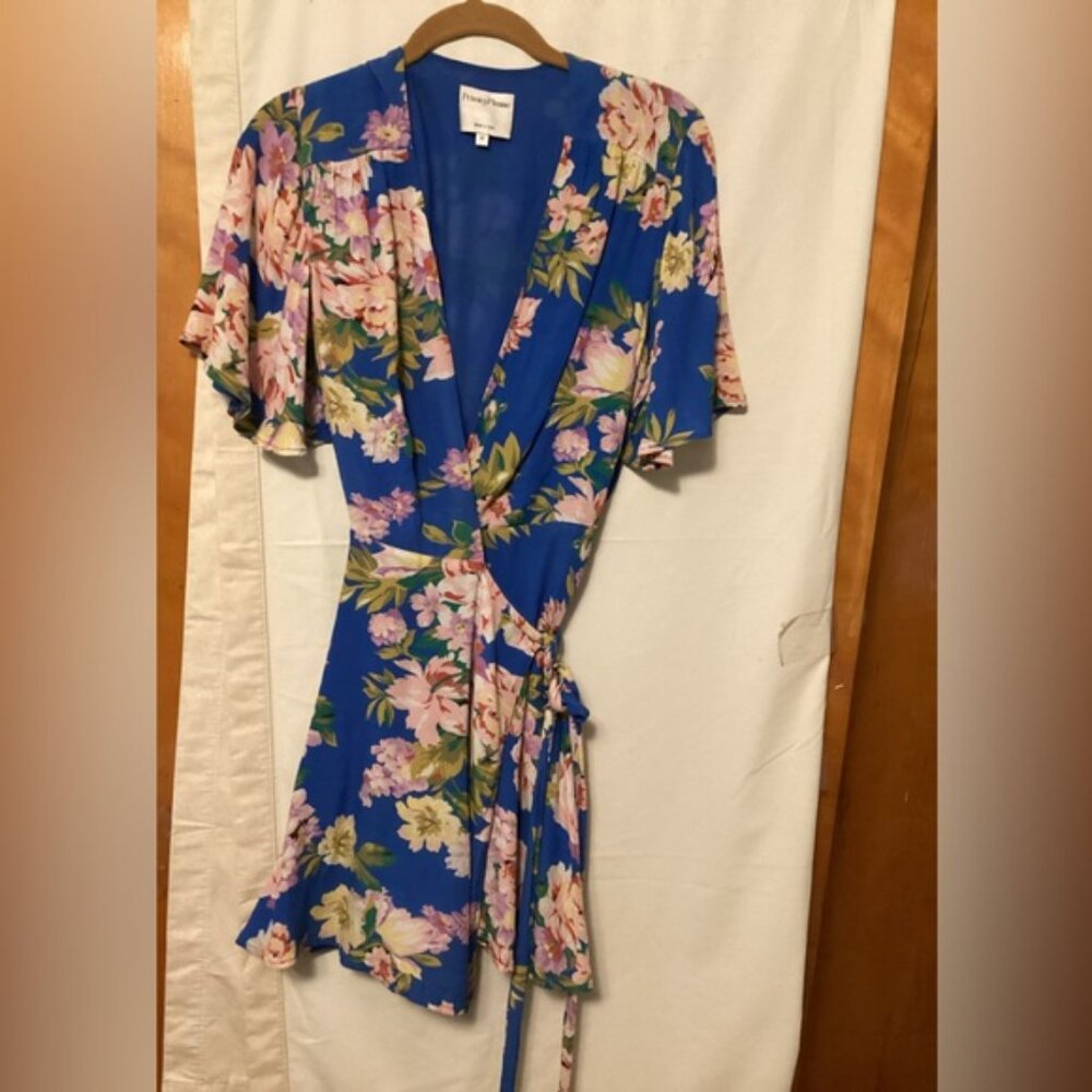 PRIVACY PLEASE Mini Wrap Dress Sz M - Picture 2 of 7